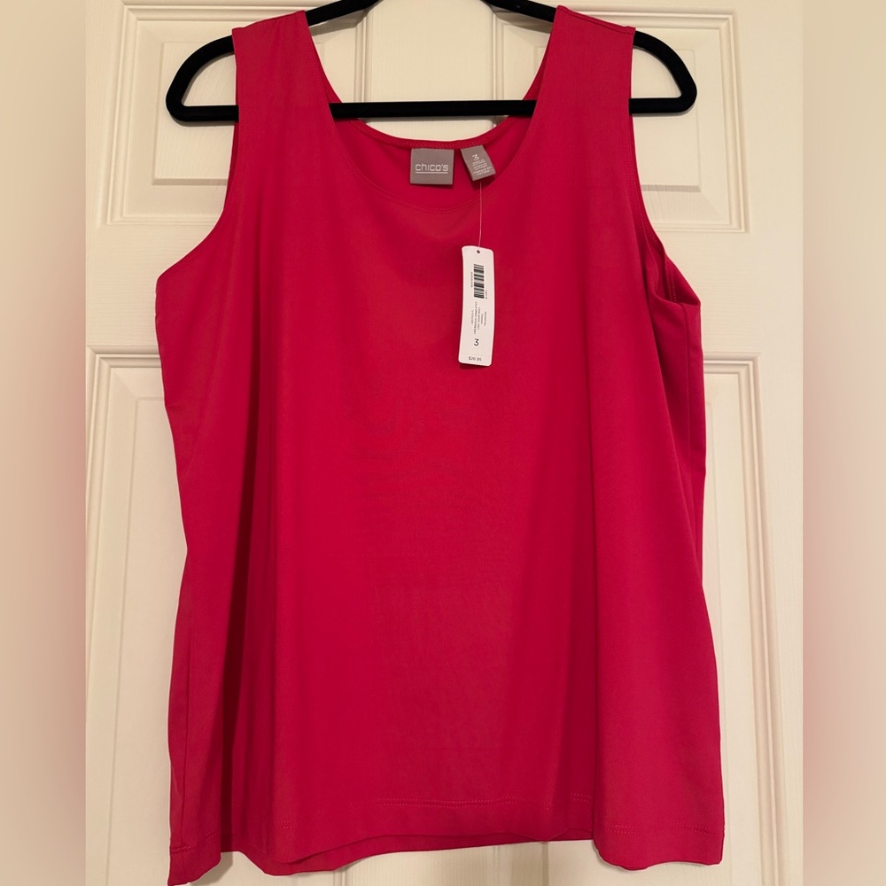 Women’s Chicos Microfeel Timeless Tank Basic Knit California Rasberry Size 3